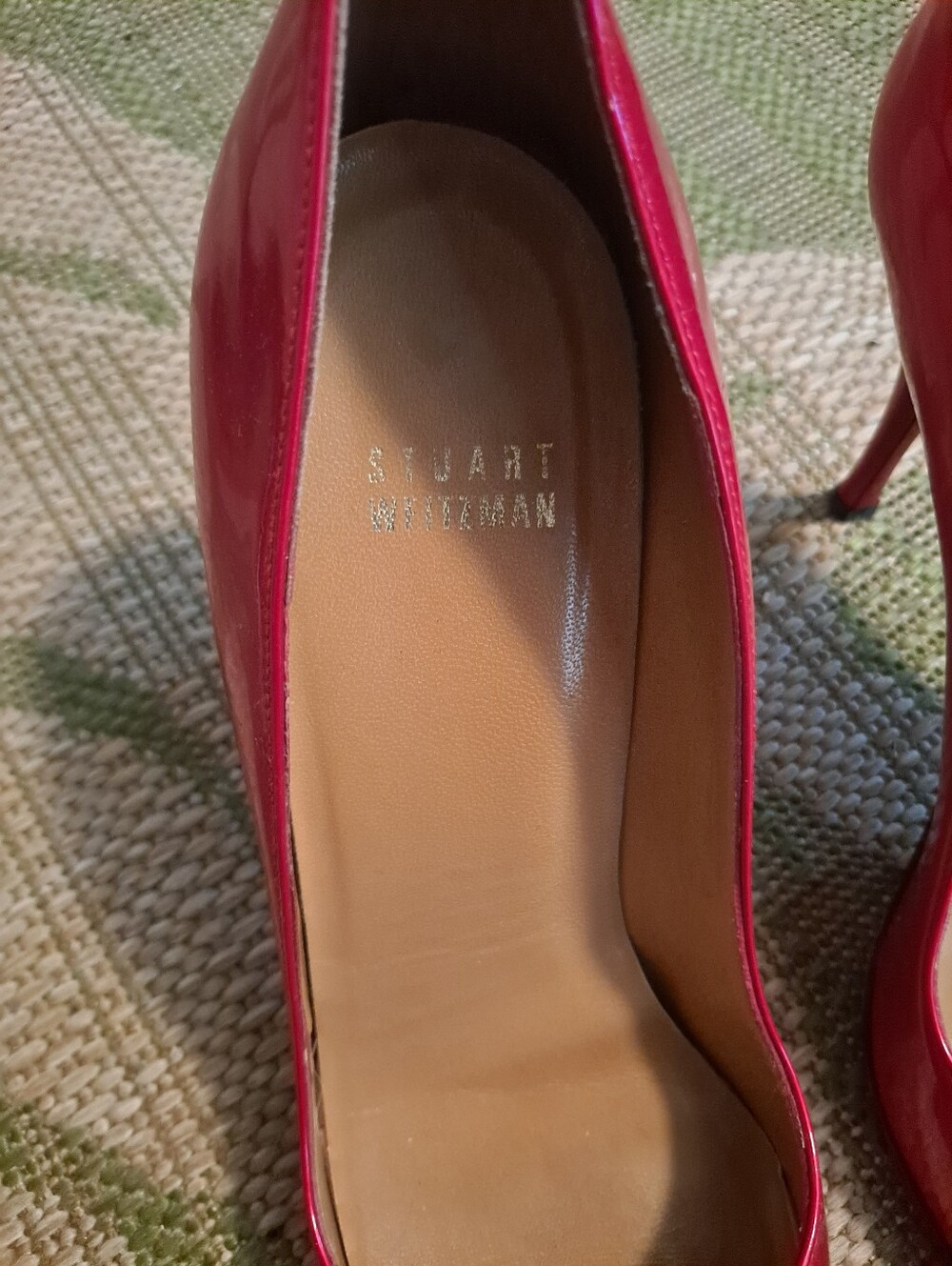 Stuart Weitzman Candy Red Patent Pointed-Toe Pumps - Picture 2 of 6